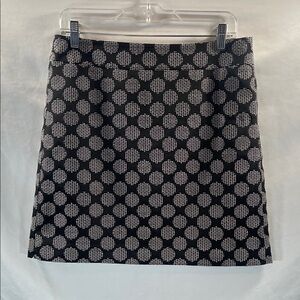 LOFT Black and White Dot Pattern Pencil Skirt
